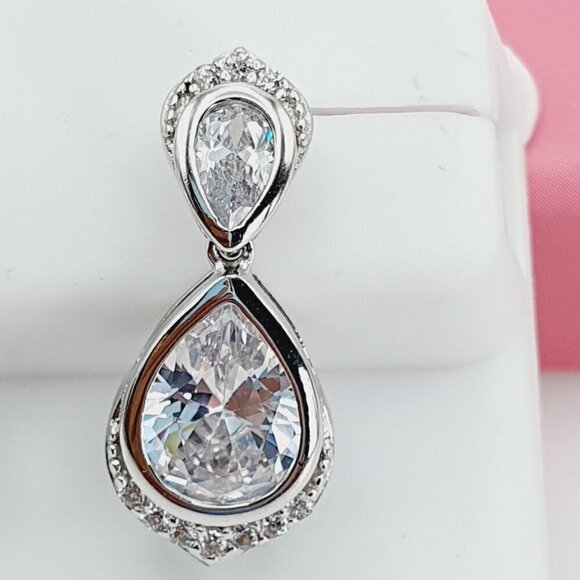 "925 Sterling Silver Cubic Zirconia Earrings, U19254678 - Picture 7 of 11